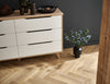 Woodpecker Harlech White Smoked Oak Herringbone 90mm flooring texture